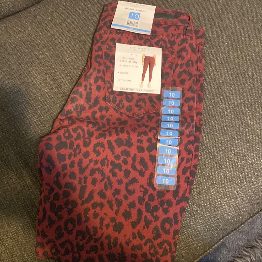 COPY - These are a pair of leopard print jeans.